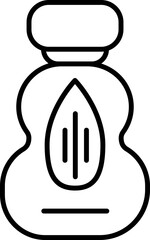 Canvas Print - Oil bottle icon in thin line art.