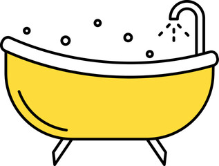 Poster - Vector Illustration Of Bathtub In Flat Style.