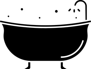 Poster - Bathtub Icon Or Symbol In Black Color.