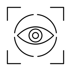 Wall Mural - Line art illustration of Eye scan icon.