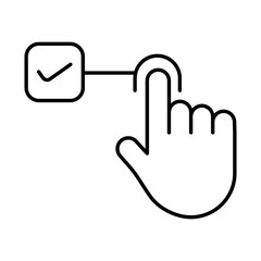 Sticker - Check or Confirm Fingerprint icon in line art.