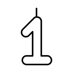 Sticker - One number candle icon in black outline.