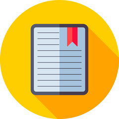 Sticker - File bookmark icon on yellow round background.