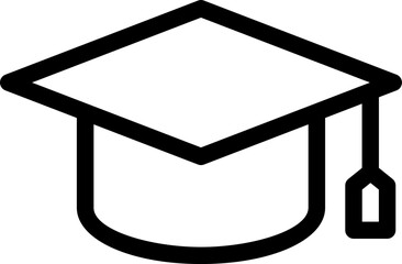 Poster - Graduation Cap or Mortarboard Icon in Flat Style.