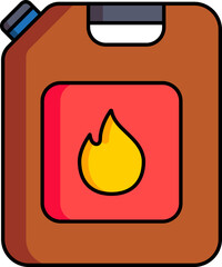 Wall Mural - Fire fuel can icon in flat style.