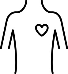 Poster - Heart Patient Icon In Black Outline.