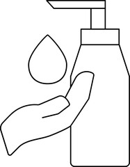 Canvas Print - Hand Wash Gel or Disinfectant Icon in Black Line Art.