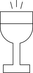 Poster - Black Line Art Illustration of Wine Glass Icon.