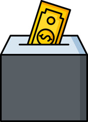 Canvas Print - money donation box icon in gray color.