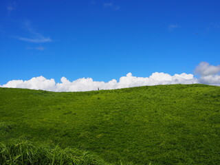 Poster - The Five Peaks of Aso, as seen from Daikanbo, are said to resemble a Buddha lying down