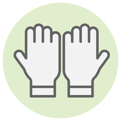 Sticker - White Gloves icon on green round background.