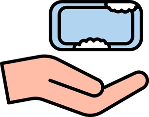 Poster - Illustration Of Hand With Soap Icon.