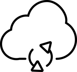 Poster - Cloud Sync or reload icon in black line art.