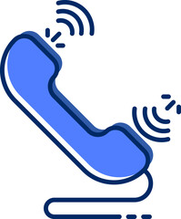 Wall Mural - phone call icon or symbol in blue color.