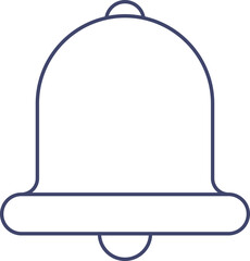 Sticker - Bell Icon In Blue Line Art.