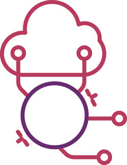 Canvas Print - Cloud Funding Icon In Pink And Purple Color.