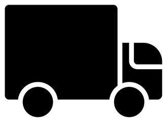 Canvas Print - Glyph Sign or Symbol of Truck Icon in Flat Style.