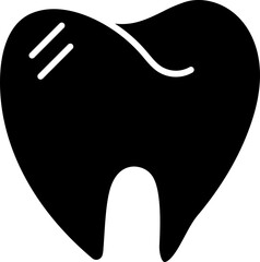 Wall Mural - B&W Illustration of Tooth Icon in Flat Style.