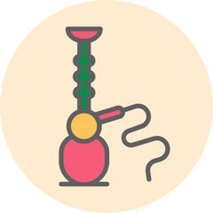 Wall Mural - Illustration of Hookah icon in flat style.