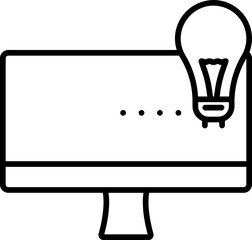 Canvas Print - Light Bulb Or Idea Move In Desktop Icon.