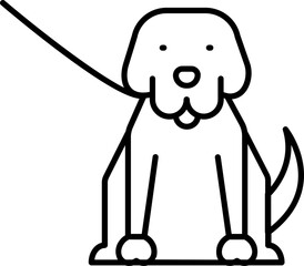 Sticker - Flat style Dog icon in line art.