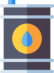 Poster - Fuel barrel icon in flat style.