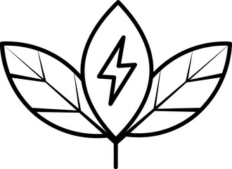 Canvas Print - Flat style Eco or bio energy leaves icon in line art.