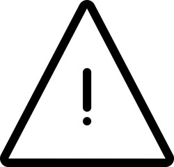 Sticker - Black line art illustration of Warning icon.