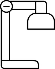 Wall Mural - Table lamp icon in black line art.