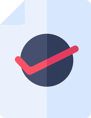 Sticker - Check Document Paper icon in flat style.