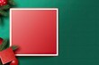 red and green Chrismas frame with space for text