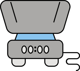 Poster - Weighing Machine Icon in Gray Color.