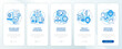 Multiple icons representing health interoperability resources mobile app screen set. Walkthrough 5 steps graphic instructions with thin line icons concept, UI, UX, GUI template.