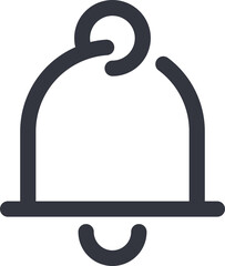 Sticker - Isolated Bell icon in black line art.