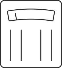 Sticker - Weight Machine Icon In Black Line Art.