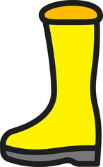 Poster - Isolated Long Boot Icon in Yellow Color.