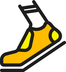 Sticker - Running Shoes Icon in Flat Style.