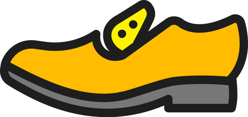 Canvas Print - Vector Illustration of Yellow Shoes.