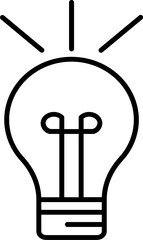 Poster - Isolated Light Bulb icon in black line art.