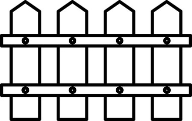 Poster - Black Line Art Illustration of Fence Icon In Flat Style.