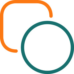 Poster - Graphic Shape Tool icon in green and orange outline.