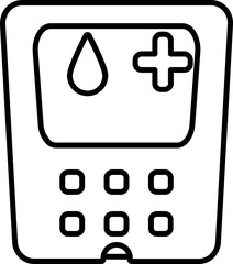 Poster - Flat style Glucometer icon in line art.