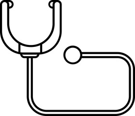 Sticker - Flat style Stethoscope icon in thin line.