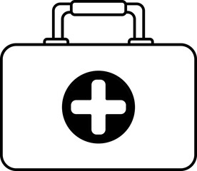 Sticker - Black outline illustration of First svgd box icon.