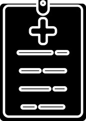 Poster - Medical Document Paper on Clipboard glyph icon.