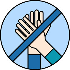 Sticker - Vector Illustration of No High Five Hand Symbol.