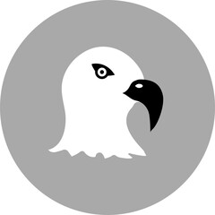 Sticker - Eagle Face Icon On Gray Background.