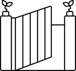 Poster - Entrance Gate Icon In Black Outline.