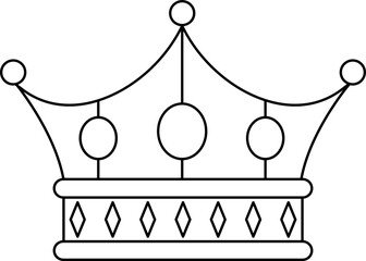 Poster - Black Outline Crown Icon Or Symbol.