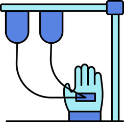 Wall Mural - Hand Blood Transfusion Icon In Blue Color.